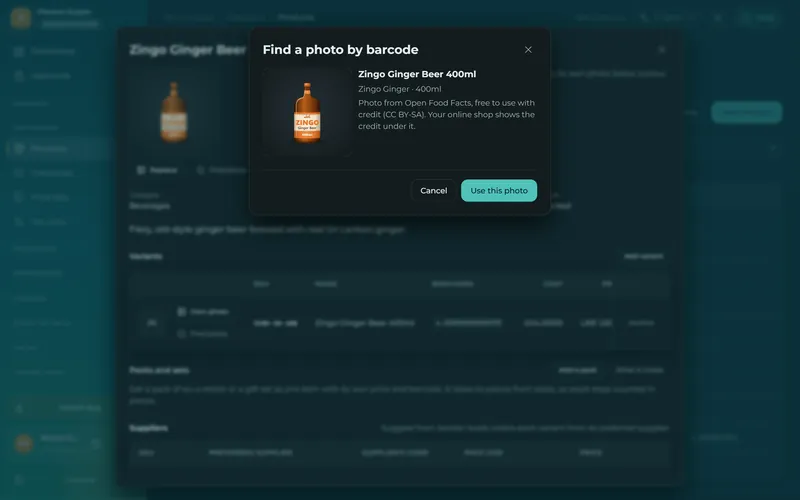 No product photo? Scan the barcode and use the picture from the open product database.