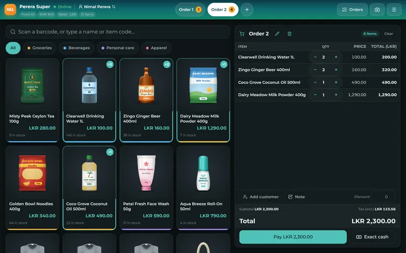Serve the next customer while the first one fetches their wallet: keep several orders open at once.