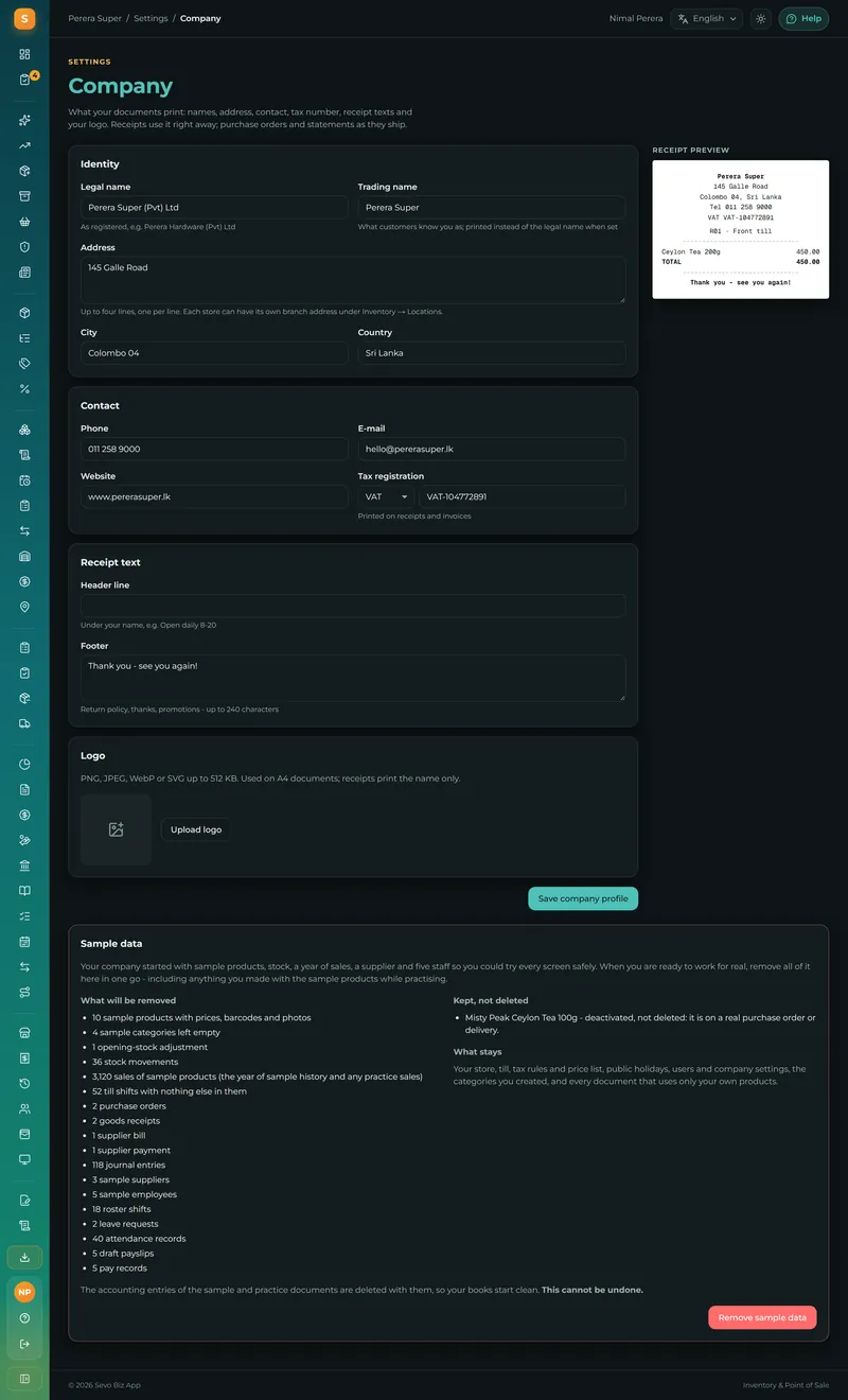 Practise on sample data, then clear it all in one go when you are ready to start for real.